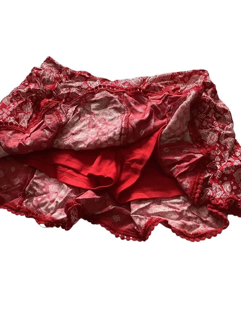 Sz 14 Justice Red White Bandana Skorts
